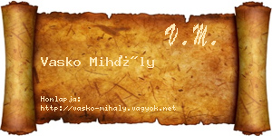 Vasko Mihály névjegykártya